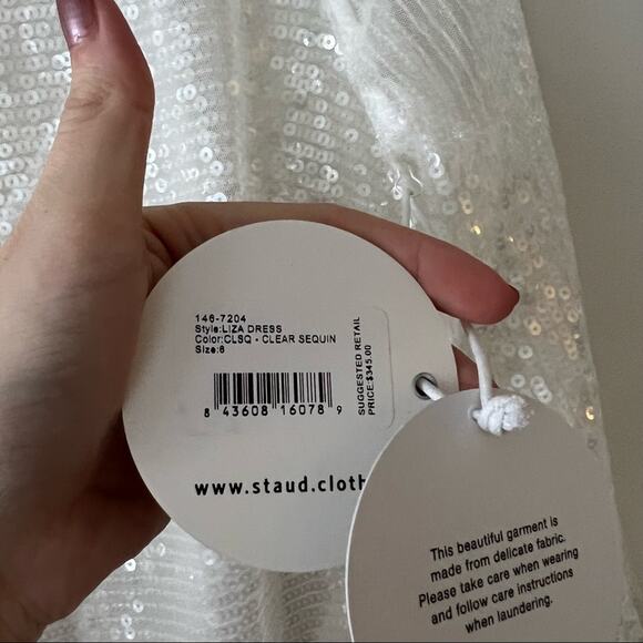 Staud Liza Mock Neck Sequin Dress - Picture 5 of 6